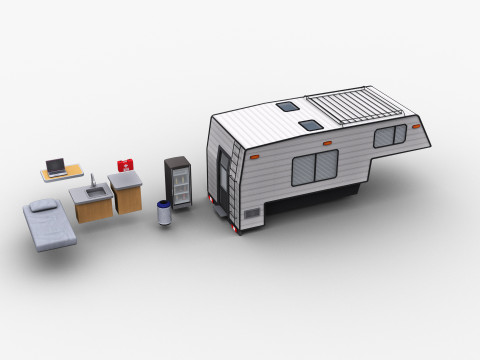 Camper Truck With Interior Modello 3D