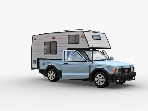 Camper Truck With Interior 3D Model