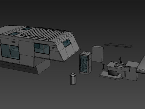 Camper Truck With Interior Modello 3D