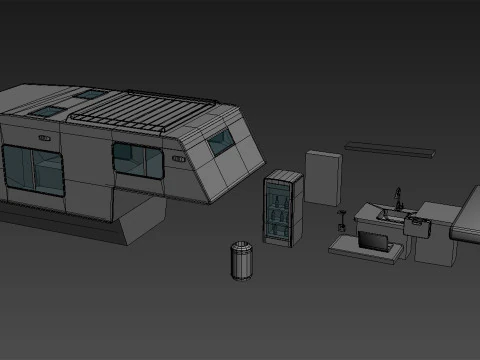 Camper Truck With Interior 3D Model