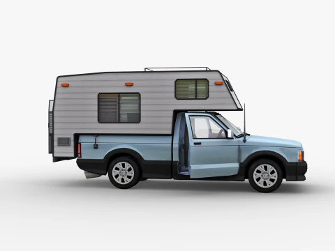 Camper Truck With Interior 3D Model