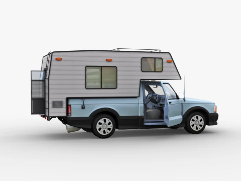 Camper Truck With Interior 3D Model