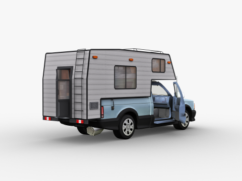 Camper Truck With Interior Modello 3D