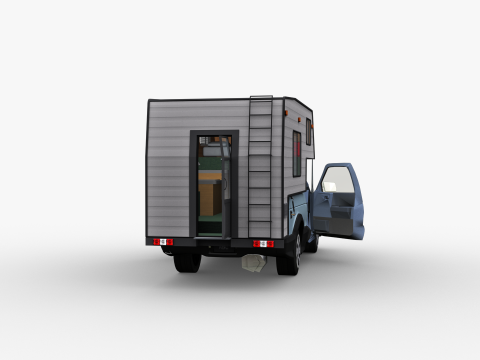Camper Truck With Interior Modello 3D