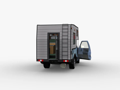 Camper Truck With Interior 3D Model
