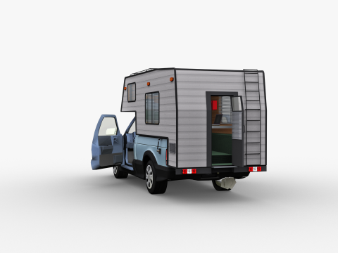 Camper Truck With Interior Modello 3D