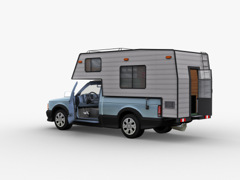 Camper Truck With Interior Modello 3D