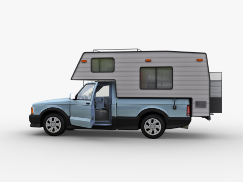 Camper Truck With Interior Modello 3D