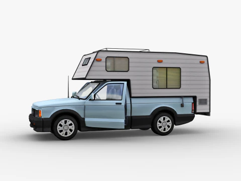 Camper Truck With Interior 3D Model