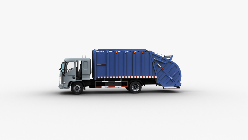 Garbage Truck with interior 3D Модель .c4d .max .obj .3ds .fbx .stl .blend 