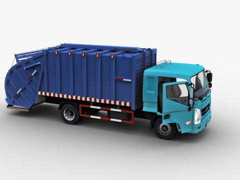 Garbage Truck with interior 3D Модель
