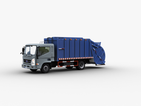 Garbage Truck with interior 3D Модель