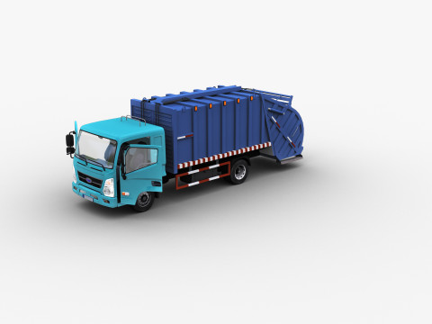 Garbage Truck with interior 3D Модель