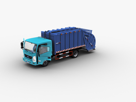 Garbage Truck with interior 3D Модель