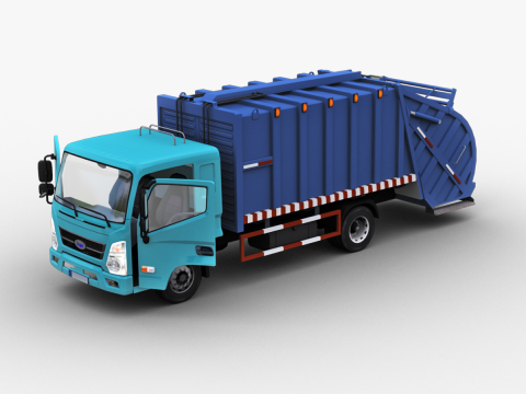 Garbage Truck with interior 3D Модель