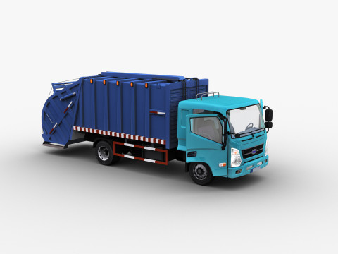 Garbage Truck with interior 3D Модель