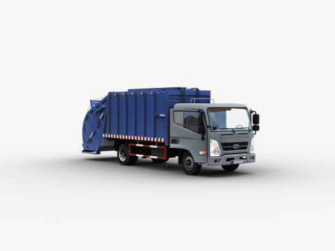Garbage Truck with interior 3D Модель