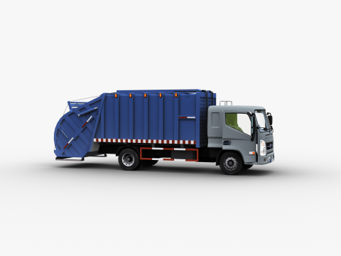 Garbage Truck with interior 3D Модель