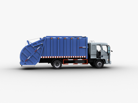 Garbage Truck with interior 3D Модель