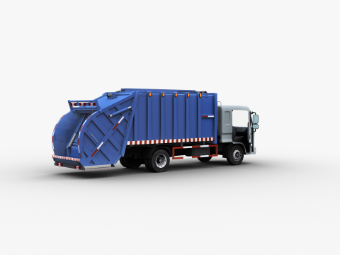 Garbage Truck with interior 3D Модель
