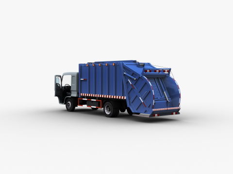 Garbage Truck with interior 3D Модель