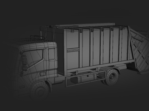 Garbage Truck with interior 3D Модель