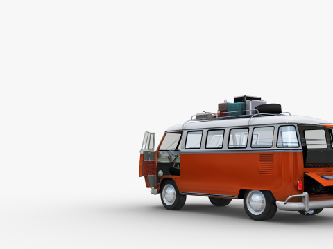 Camper Van Type 2 luggage Model 3D