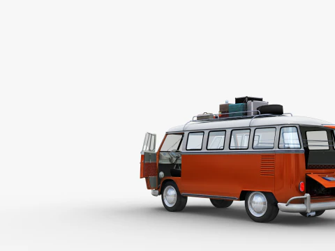 Camper Van Type 2 luggage 3D Model