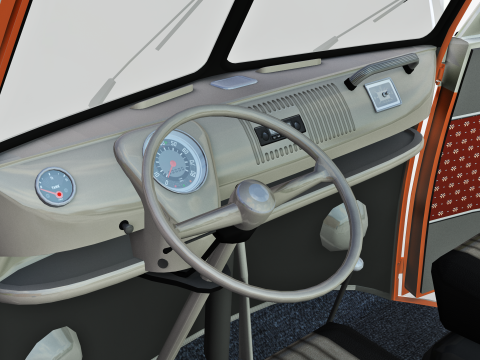 Camper Van Type 2 luggage Model 3D