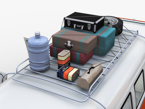 Camper Van Type 2 luggage Model 3D