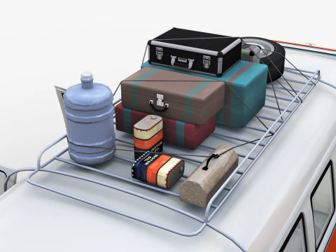 Camper Van Type 2 luggage 3D Model
