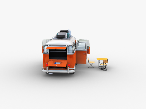 Camper Van Type 2 luggage Model 3D
