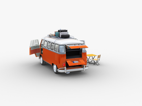 Camper Van Type 2 luggage Model 3D