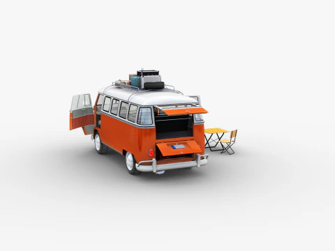 Camper Van Type 2 luggage 3D Model