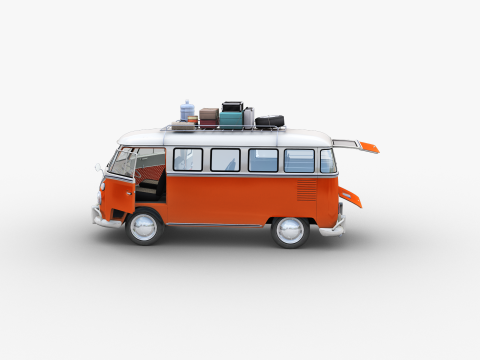 Camper Van Type 2 luggage Model 3D
