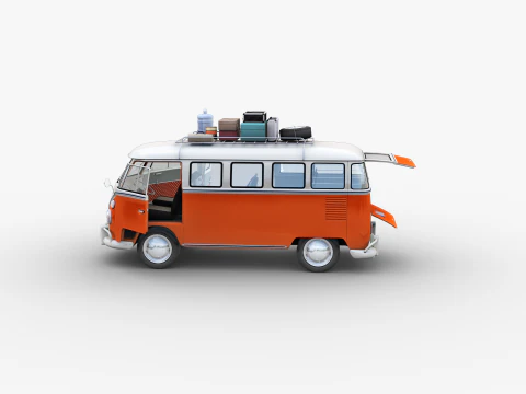 Camper Van Type 2 luggage 3D Model
