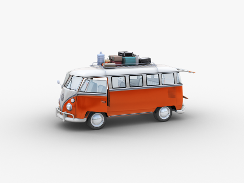 Camper Van Type 2 luggage Model 3D