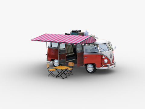 Camper Van Type 2 luggage 3D Model
