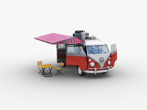Camper Van Type 2 luggage Model 3D