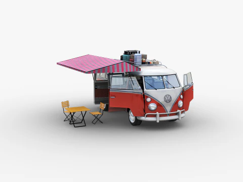 Camper Van Type 2 luggage 3D Model