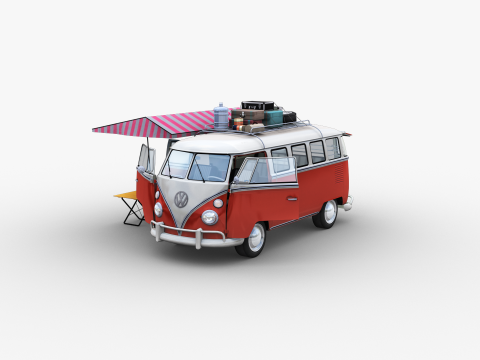 Camper Van Type 2 luggage Model 3D