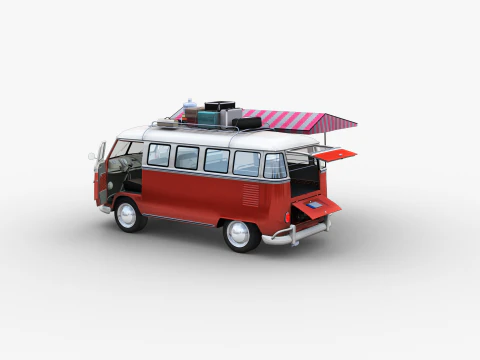 Camper Van Type 2 luggage 3D Model