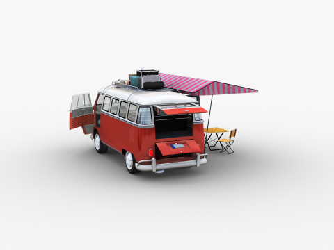 Camper Van Type 2 luggage Model 3D
