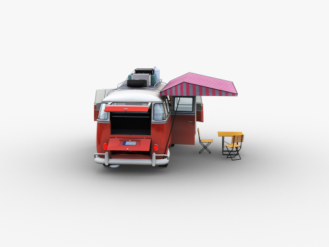 Camper Van Type 2 luggage Model 3D