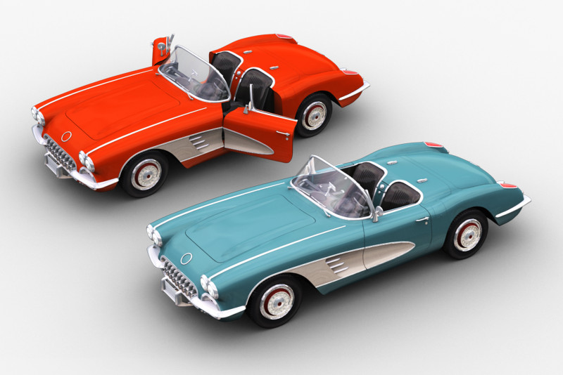 Car With interior 44 3D Model .c4d .max .obj .3ds .fbx .stl .blend 
