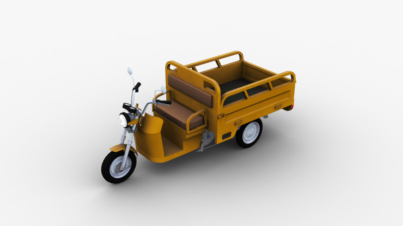 Electric Cargo Rickshaw 3D 모델 .c4d .max .obj .3ds .fbx .stl .blend