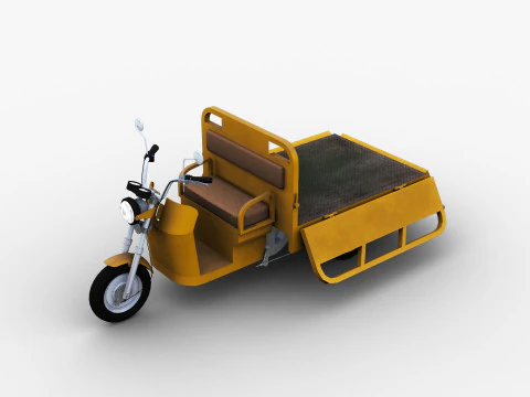 Electric Cargo Rickshaw 3D Model