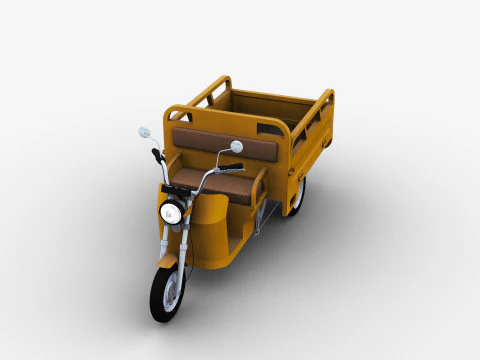 Electric Cargo Rickshaw 3D Model