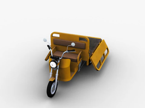 Electric Cargo Rickshaw 3D Model