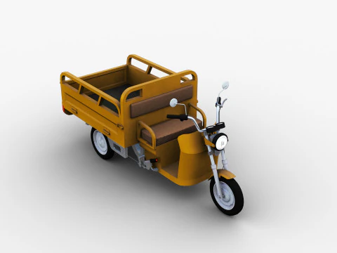 Electric Cargo Rickshaw 3D Model